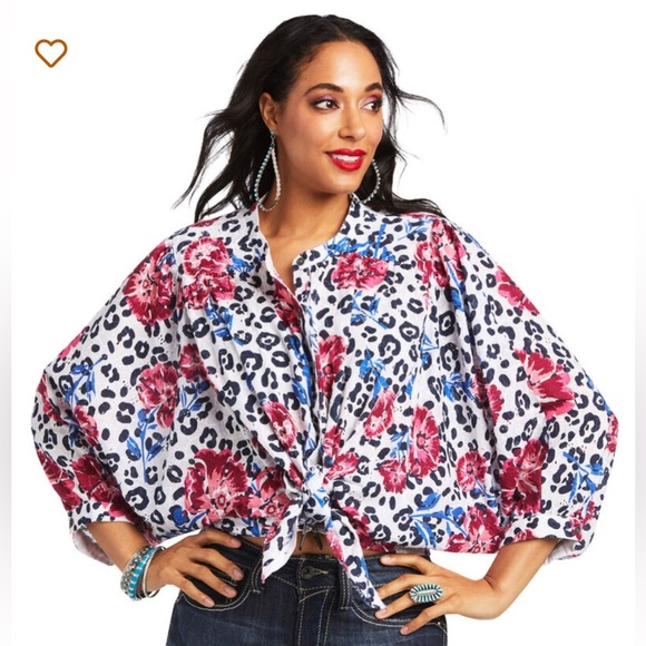 Ariat Ladies Bliss Long Sleeve Top Multi Print Size M - Picture 1 of 15